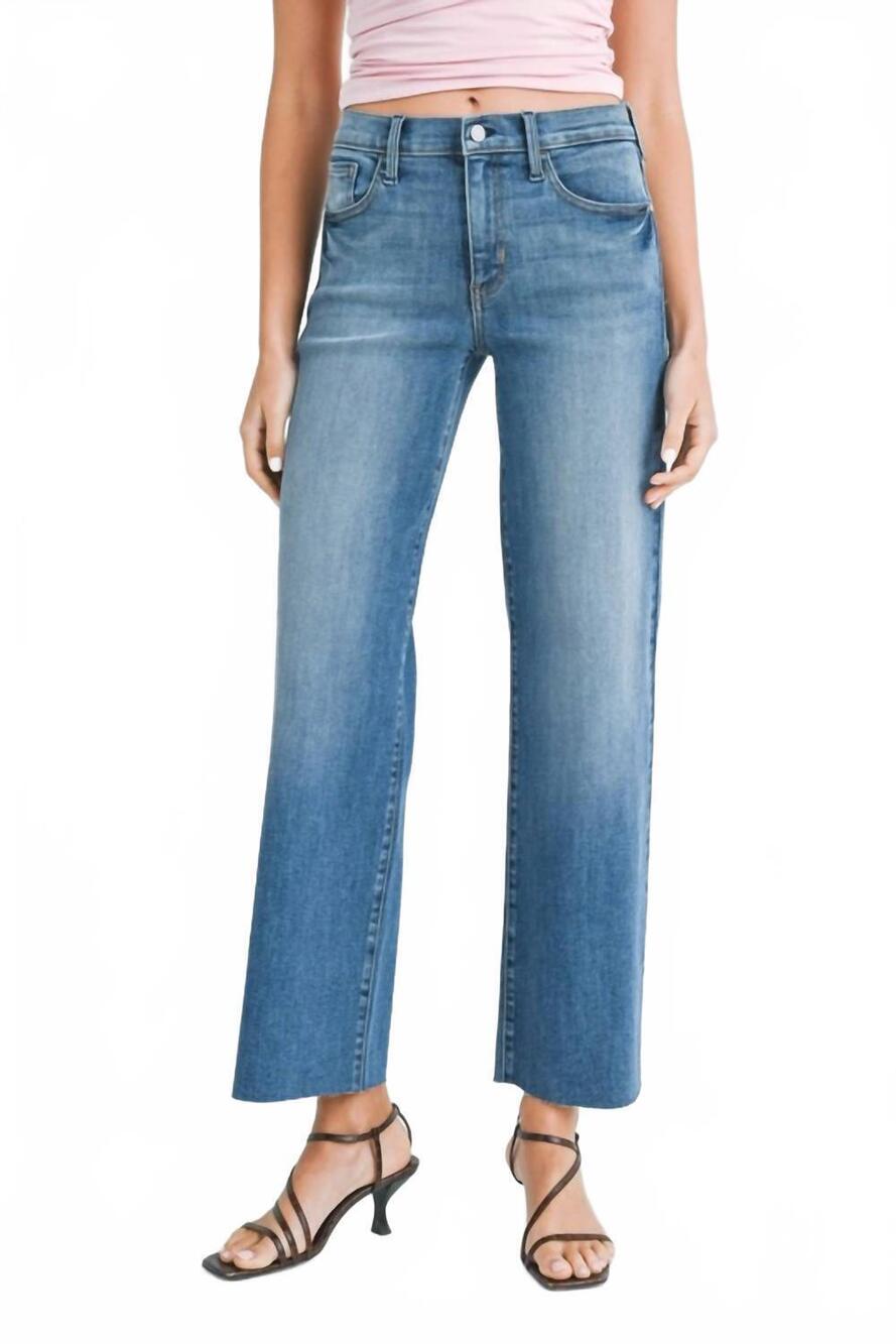 NEW JUST BLACK DENIM slim palazzo scissor cut hem jeans in medium denim
